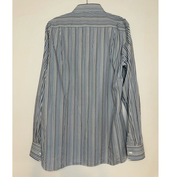 Hart Schaffner & Marx Men’s Large Button Down Dress Shirt Stripped Casual Cotton - Picture 5 of 7